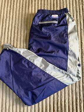 Vintage Team NFL Carl Banks Nylon Track Pants Size 3X Blue Grey